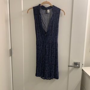 Mini blue polka dot dress